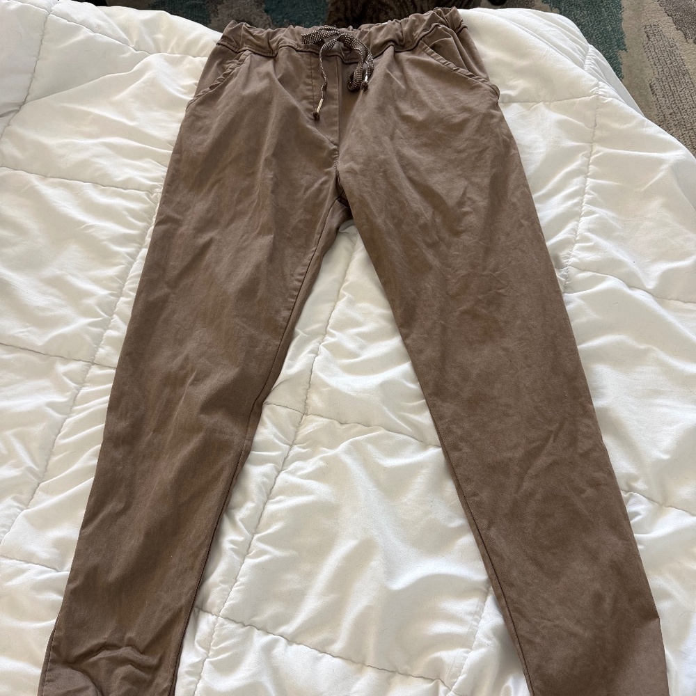 NT By Amati Brown Frayed Edge Pants One Size (S/M) in Great Condition!